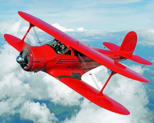 Red Airplane Paint by numbers