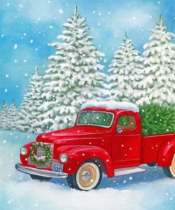 Santa Red Truck Paint by numbers