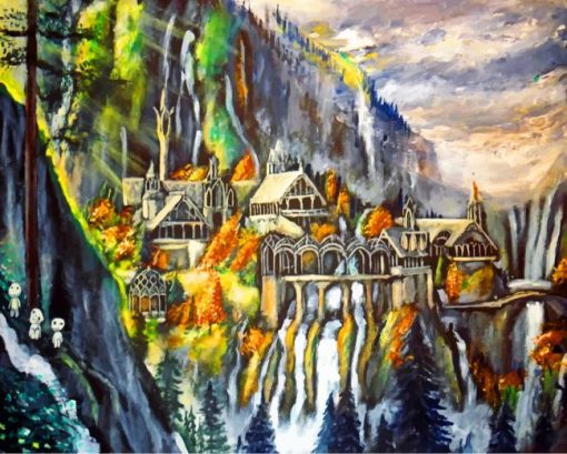 Rivendell And The Three Kodamas Paint by numbers