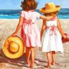 Sisters On The Beach paint by numbers