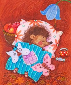 Sleepy Hedgehog paint by numbers