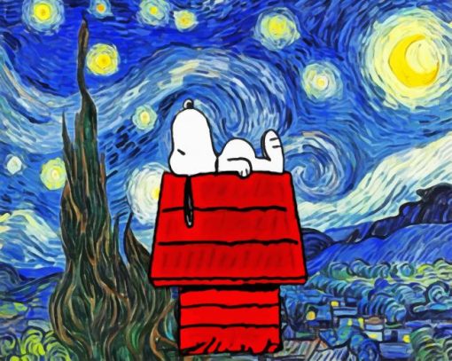 Snoopy Starry Night Paint by numbers