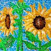 Sunflowers Pointillism Paint by numbers