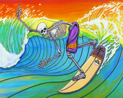 Surfer Skull Piant by numbers