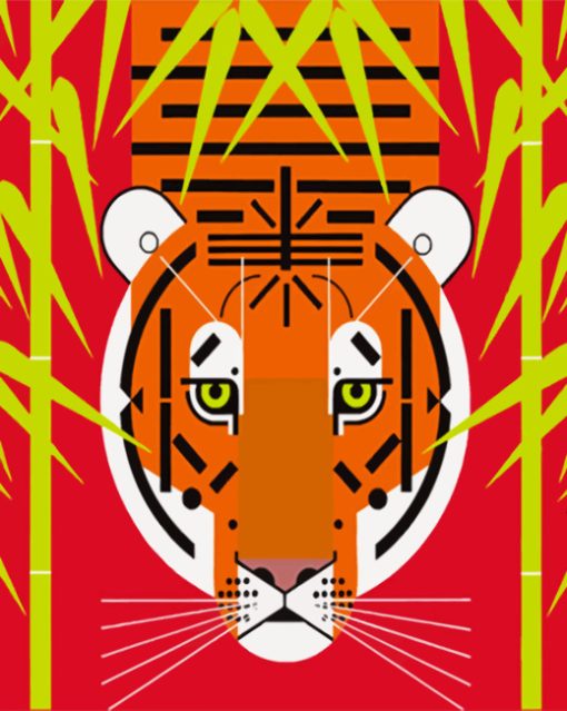 Tiger Charley Harper Paint by numbers