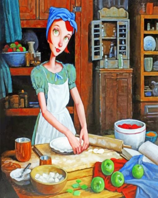 Woman Baking Paint by numbers