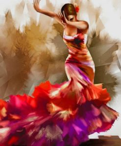 Woman Dancing Flamenco Paint by numbers