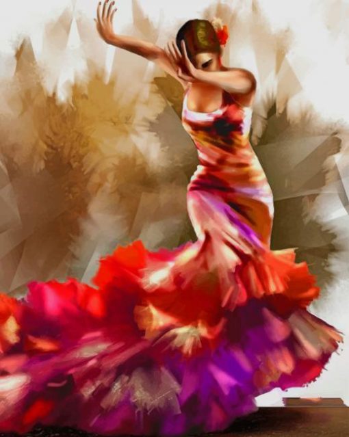 Woman Dancing Flamenco Paint by numbers