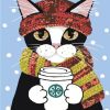 Cat Winter Coffee paint by numbers