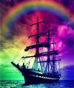 Sailing Ship Rainbow Paint by numbers