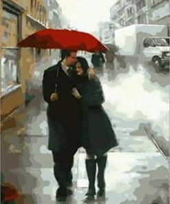 Couple In The Rain Paint by numbers