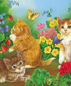 Cats In Garden Paint by numbers