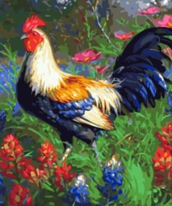 Rooster In Garden Paint by numbers