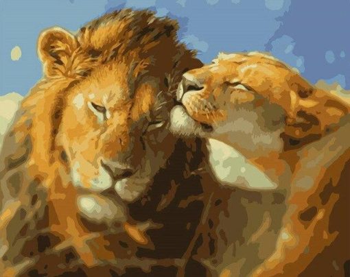 Lions Couple Paint by numbers