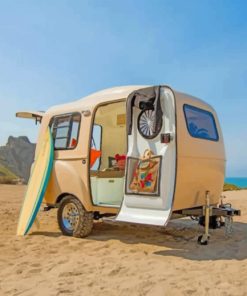 Aesthetic Beige Camper Paint by numbers