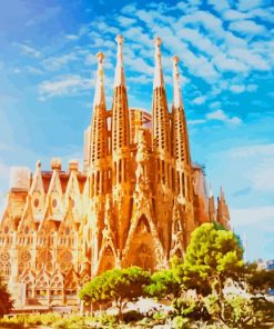 La Sagrada Familia Barcelona Spain paint by numbers