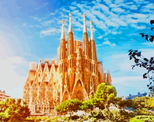 La Sagrada Familia Barcelona Spain paint by numbers