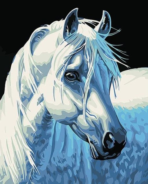 White Horse Portrait Paint by numbers