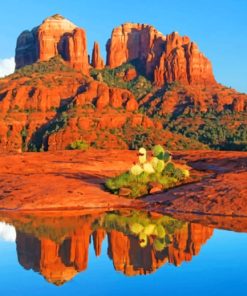 Sedona Arizona Rocks Reflection paint by numbers