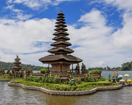 Ulun Danu Beratan Bali paint by numbers