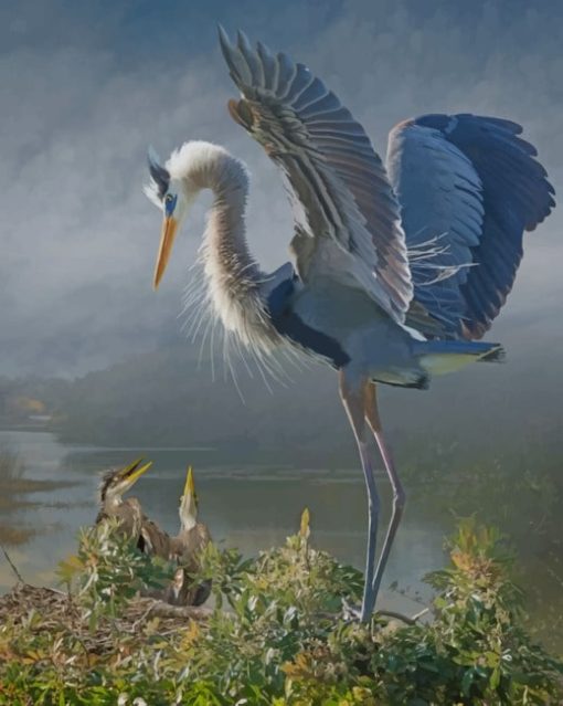 Great Blue Heron paint by numbers