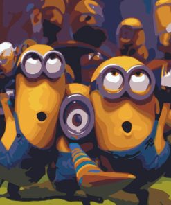 Minions Dancing paint by number