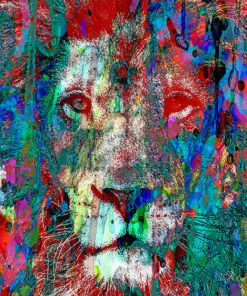 Abstract Lion paint by numbers