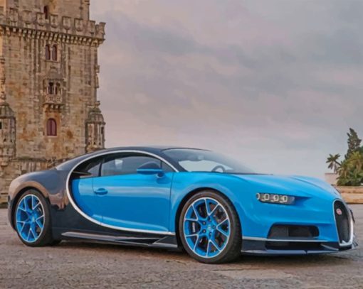 Blue Bugatti Chiron Paint by numbers