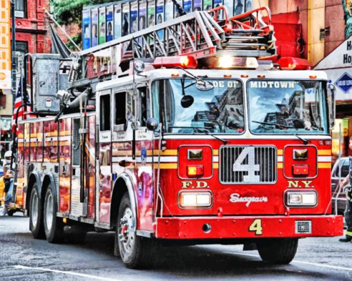 Aesthetic Fire Truck Paint by numbers