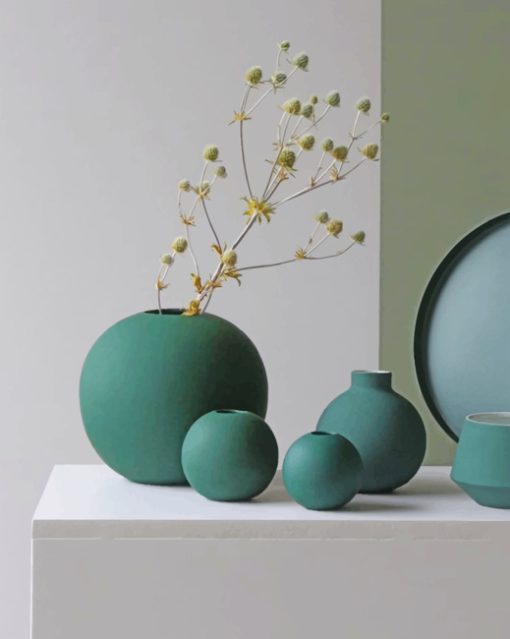 Aesthetic Green Vases paint by numbers