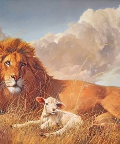 Aesthetic Lion And Lamb Paint by numbers