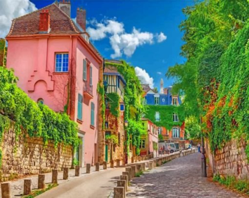 Aesthetic Montmartre paint by numbers