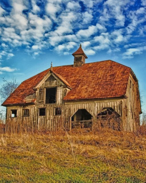 Aesthetic Old Barn paint by numbers