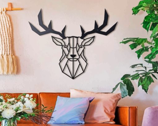 Aesthetic Tropical Deer Head paint by numbers