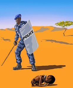 African Police Man paint by numbers