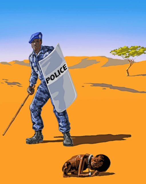 African Police Man paint by numbers