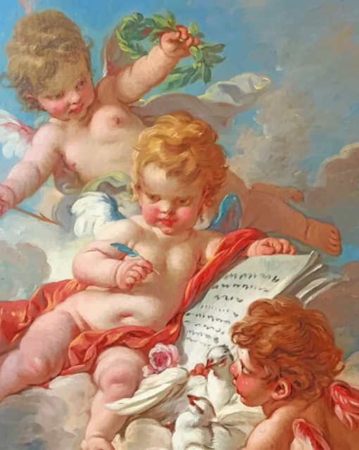 Angel Babies Cherub paint by numbers