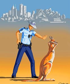 Australian Police Man paint by numbers