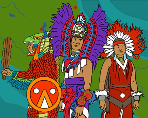 Aztec People paint by numbers