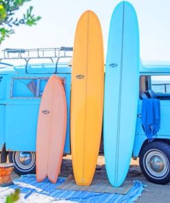 Beach Aesthetic Surfboard Paint by numbers