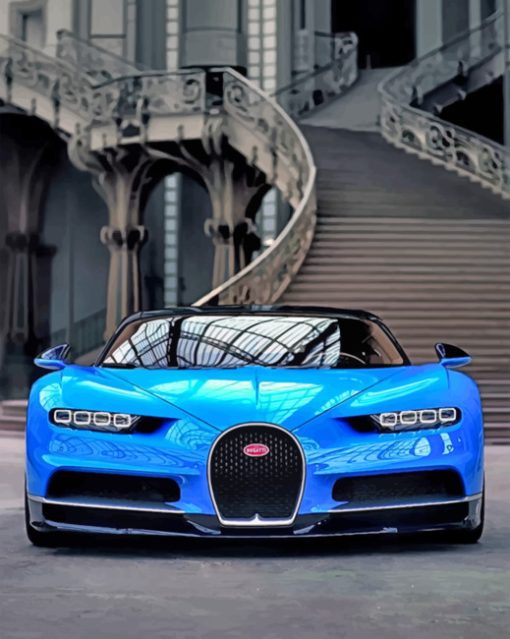 Blue Bugatti Chiron Paint by numbers