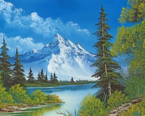 Mountain By Bob Ross Paint by numbers