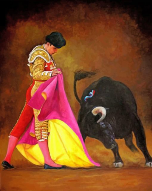 Bullfighter paint by numbers