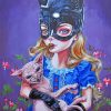 Cat Woman Holding A Mad Kitty Paint by numbers