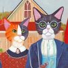 American Gothic Cats paint by numbers