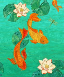 Lotus And Koi Fish Paint by numbers