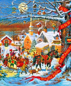 Christmas Small Town paint by numbers