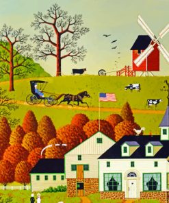 Charles Wysocki Windmill Paint by numbers