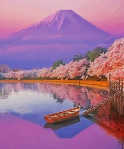 Cherry Blossom Mt Fuji Paint by numbers