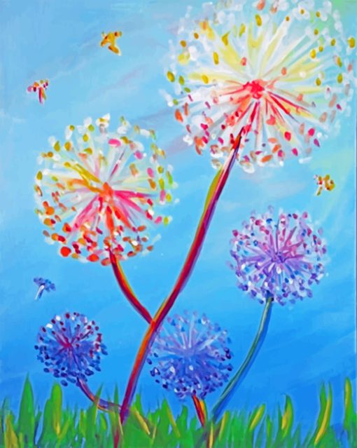 Colorful Dandelions Paint by numbers